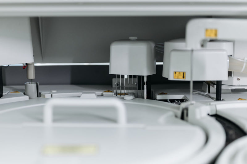 Close-up van laboratoriumapparatuur voor analyse