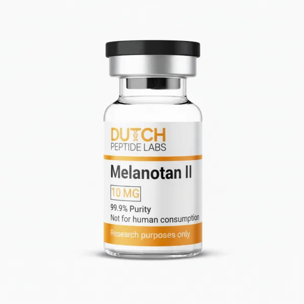 Melanotan II research peptide vial from Dutch Peptide Labs